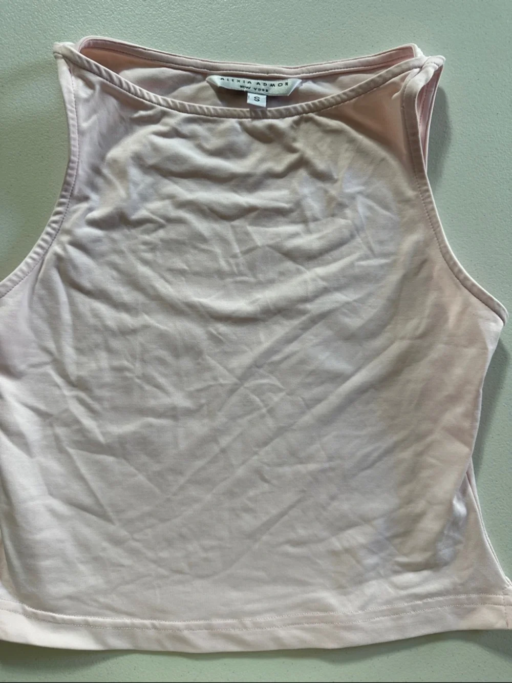 Alexia Admor Pale Pink Ribbed Tank Top